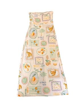 Anthropologie Paper Heart Linen Blend Strapless Maxi Size Medium